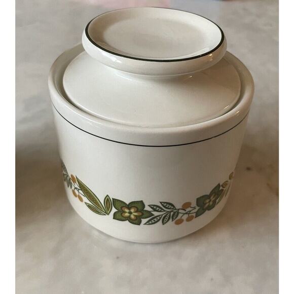 Vintage Studio J & G Meakin MCM Cream & Sugar Set England White Green Retro - Picture 6 of 8